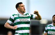 16 June 2025; Aaron Greene of Shamrock Rovers celebrates after scoring his side's second goal during the SSE Airtricity Men's Premier Division match between Drogheda United and Shamrock Rovers at Sullivan & Lambe Park in Drogheda, Louth. Photo by Shauna Clinton/Sportsfile