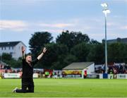16 June 2025; Shelbourne manager Damien Duff applauds their supporters after their side's victory in the SSE Airtricity Men's Premier Division match between St Patrick's Athletic and Shelbourne at Richmond Park in Dublin. Photo by Thomas Flinkow/Sportsfile