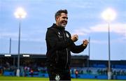 16 June 2025; Shamrock Rovers manager Stephen Bradley celebrates after his side's victory in the SSE Airtricity Men's Premier Division match between Drogheda United and Shamrock Rovers at Sullivan & Lambe Park in Drogheda, Louth. Photo by Ben McShane/Sportsfile