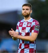 16 June 2025; Conor Keeley of Drogheda United after his side's defeat in the SSE Airtricity Men's Premier Division match between Drogheda United and Shamrock Rovers at Sullivan & Lambe Park in Drogheda, Louth. Photo by Shauna Clinton/Sportsfile