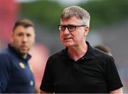 16 June 2025; St. Patrick's Athletic manager Stephen Kenny reacts during the SSE Airtricity Men's Premier Division match between St Patrick's Athletic and Shelbourne at Richmond Park in Dublin. Photo by Thomas Flinkow/Sportsfile