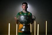 17 June 2025; Donegal's footballer Shane O’Donnell poses for a portrait with the Sam Maguire Cup at the national launch of the GAA Football All-Ireland Senior Championship Series at Croke Park, Dublin. Photo by Ray McManus/Sportsfile