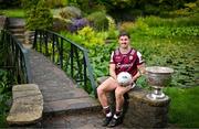 17 June 2025; Galway footballer Shane Walsh poses for a portrait with the Sam Maguire Cup at the national launch of the GAA Football All-Ireland Senior Championship Series at the National Botanic Gardens in Dublin. Photo by Sam Barnes/Sportsfile