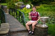 17 June 2025; Galway footballer Shane Walsh poses for a portrait with the Sam Maguire Cup at the national launch of the GAA Football All-Ireland Senior Championship Series at the National Botanic Gardens in Dublin. Photo by Sam Barnes/Sportsfile