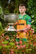 17 June 2025; Donegal footballer Shane O'Donnell poses for a portrait with the Sam Maguire Cup at the national launch of the GAA Football All-Ireland Senior Championship Series at the National Botanic Gardens in Dublin. Photo by Sam Barnes/Sportsfile