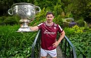 17 June 2025; Galway footballer Shane Walsh poses for a portrait with the Sam Maguire Cup at the national launch of the GAA Football All-Ireland Senior Championship Series at the National Botanic Gardens in Dublin. Photo by Sam Barnes/Sportsfile