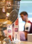 17 June 2025; Shane Walsh of Galway is interviewed at the national launch of the GAA Football All-Ireland Senior Championship Series at the Croke Park in Dublin. Photo by Shauna Clinton/Sportsfile