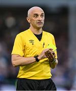 16 June 2025; Referee Neil Doyle during the SSE Airtricity Men's Premier Division match between Drogheda United and Shamrock Rovers at Sullivan & Lambe Park in Drogheda, Louth. Photo by Shauna Clinton/Sportsfile