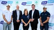 19 June 2025; In attendance are, from left, Irish Olympic sailor Robert Dickson, Flogas managing director John Rooney, Olympic Federation of Ireland commercial director Catherine Tiernan, Olympic Federation of Ireland chief executive officer Peter Sherrard and Irish Olympic sailor Sean Waddilove at Irish Sailing Performance HQ in Dun Laoghaire, Dublin as Flogas renew their partnership with Team Ireland through to LA 2028. Photo by Seb Daly/Sportsfile