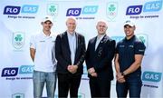19 June 2025; In attendance are, from left, Irish Olympic sailor Robert Dickson, Flogas managing director John Rooney, Flogas marketing manager John Conroy, and Irish Olympic sailor Sean Waddilove, at Irish Sailing Performance HQ in Dun Laoghaire, Dublin as Flogas renew their partnership with Team Ireland through to LA 2028. Photo by Seb Daly/Sportsfile