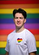 18 June 2025; Carry With Pride! Pictured is content creator, footballer and LGBTQ+ advocate Kevin Penrose to officially launch SuperValu’s new limited-edition Pride themed Bag for Life. Available this month in SuperValu stores across the country, the bold and bright rainbow tote is designed to be carried with pride and will be available to purchase for €3. Profits from the sale of the bags will go to Belong To – LGBTQ+ Youth Ireland, the national LGBTQ+ youth organisation. Photo by David Fitzgerald/Sportsfile