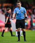 13 June 2025; Referee Kevin O'Sullivan during the SSE Airtricity Men's Premier Division match between St Patrick's Athletic and Drogheda United at Richmond Park in Dublin. Photo by Shauna Clinton/Sportsfile