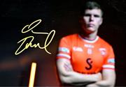 17 June 2025; Armagh footballer Oisín O'Neill poses for a portrait at the national launch of the GAA Football All-Ireland Senior Championship Series at the Croke Park in Dublin. Photo by Sam Barnes/Sportsfile