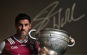 17 June 2025; Galway footballer Shane Walsh poses for a portrait with the Sam Maguire Cup at the national launch of the GAA Football All-Ireland Senior Championship Series at the Croke Park in Dublin. Photo by Sam Barnes/Sportsfile