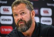 18 June 2025; British and Irish Lions head coach Andy Farrell during a British & Irish Lions media conference at the Aviva Stadium in Dublin. Photo by Brendan Moran/Sportsfile