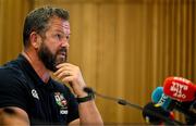 18 June 2025; British and Irish Lions head coach Andy Farrell during a British & Irish Lions media conference at the Aviva Stadium in Dublin. Photo by Brendan Moran/Sportsfile