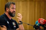 18 June 2025; British and Irish Lions head coach Andy Farrell during a British & Irish Lions media conference at the Aviva Stadium in Dublin. Photo by Brendan Moran/Sportsfile