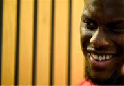 18 June 2025; British and Irish Lions captain Maro Itoje during a British & Irish Lions media conference at the Aviva Stadium in Dublin. Photo by Brendan Moran/Sportsfile