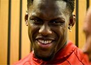 18 June 2025; British and Irish Lions captain Maro Itoje during a British & Irish Lions media conference at the Aviva Stadium in Dublin. Photo by Brendan Moran/Sportsfile