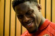 18 June 2025; British and Irish Lions captain Maro Itoje during a British & Irish Lions media conference at the Aviva Stadium in Dublin. Photo by Brendan Moran/Sportsfile