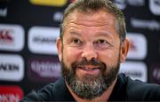 18 June 2025; British and Irish Lions head coach Andy Farrell during a British & Irish Lions media conference at the Aviva Stadium in Dublin. Photo by Brendan Moran/Sportsfile