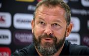 18 June 2025; British and Irish Lions head coach Andy Farrell during a British & Irish Lions media conference at the Aviva Stadium in Dublin. Photo by Brendan Moran/Sportsfile