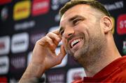 18 June 2025; Tadhg Beirne during a British & Irish Lions media conference at the Aviva Stadium in Dublin. Photo by Brendan Moran/Sportsfile