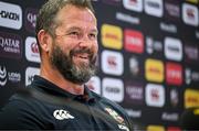 18 June 2025; British and Irish Lions head coach Andy Farrell during a British & Irish Lions media conference at the Aviva Stadium in Dublin. Photo by Brendan Moran/Sportsfile
