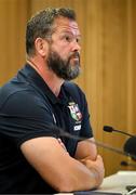 18 June 2025; British and Irish Lions head coach Andy Farrell during a British & Irish Lions media conference at the Aviva Stadium in Dublin. Photo by Brendan Moran/Sportsfile