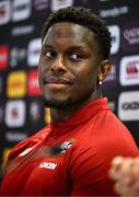 18 June 2025; British and Irish Lions captain Maro Itoje during a British & Irish Lions media conference at the Aviva Stadium in Dublin. Photo by Brendan Moran/Sportsfile