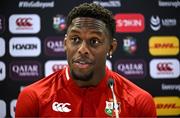 18 June 2025; British and Irish Lions captain Maro Itoje during a British & Irish Lions media conference at the Aviva Stadium in Dublin. Photo by Brendan Moran/Sportsfile