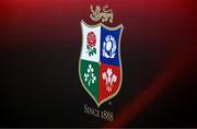 18 June 2025; British and Irish Lions logoduring a British & Irish Lions media conference at the Aviva Stadium in Dublin. Photo by Brendan Moran/Sportsfile