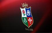 18 June 2025; British and Irish Lions logoduring a British & Irish Lions media conference at the Aviva Stadium in Dublin. Photo by Brendan Moran/Sportsfile