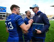 14 June 2025; Leinster head coach Leo Cullen, right, and Garry Ringrose after the United Rugby Championship Grand Final match between Leinster and Vodacom Bulls at Croke Park in Dublin. Photo by Brendan Moran/Sportsfile