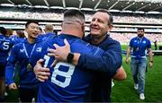 14 June 2025; Leinster team operations manager Gafyn Cooper, right, and Rabah Slimani after the United Rugby Championship Grand Final match between Leinster and Vodacom Bulls at Croke Park in Dublin. Photo by Brendan Moran/Sportsfile
