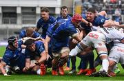 14 June 2025; Josh van der Flier of Leinster, centre - red scrum cap, peels away from the maul on the way to scoring his side's third try during the United Rugby Championship Grand Final match between Leinster and Vodacom Bulls at Croke Park in Dublin. Photo by Brendan Moran/Sportsfile