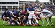 14 June 2025; Josh van der Flier of Leinster, centre - red scrum cap, peels away from the maul on the way to scoring his side's third try during the United Rugby Championship Grand Final match between Leinster and Vodacom Bulls at Croke Park in Dublin. Photo by Brendan Moran/Sportsfile