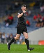 15 June 2025; Referee Conor Doyle during the Electric Ireland GAA Hurling All-Ireland Minor Championship semi-final match between Cork and Clare at FBD Semple Stadium in Thurles, Tipperary. Photo by Brendan Moran/Sportsfile