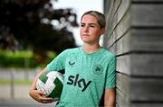20 June 2025; Jessie Stapleton poses for a portrait during a Republic of Ireland women's media day at FAI Headquarters in Abbotstown, Dublin. Photo by Sam Barnes/Sportsfile