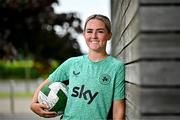 20 June 2025; Jessie Stapleton poses for a portrait during a Republic of Ireland women's media day at FAI Headquarters in Abbotstown, Dublin. Photo by Sam Barnes/Sportsfile