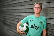 20 June 2025; Jessie Stapleton poses for a portrait during a Republic of Ireland women's media day at FAI Headquarters in Abbotstown, Dublin. Photo by Sam Barnes/Sportsfile