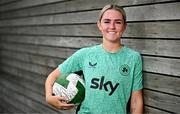 20 June 2025; Jessie Stapleton poses for a portrait during a Republic of Ireland women's media day at FAI Headquarters in Abbotstown, Dublin. Photo by Sam Barnes/Sportsfile