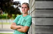 20 June 2025; Jessie Stapleton poses for a portrait during a Republic of Ireland women's media day at FAI Headquarters in Abbotstown, Dublin. Photo by Sam Barnes/Sportsfile