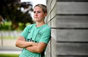 20 June 2025; Jessie Stapleton poses for a portrait during a Republic of Ireland women's media day at FAI Headquarters in Abbotstown, Dublin. Photo by Sam Barnes/Sportsfile