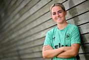 20 June 2025; Jessie Stapleton poses for a portrait during a Republic of Ireland women's media day at FAI Headquarters in Abbotstown, Dublin. Photo by Sam Barnes/Sportsfile