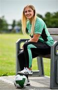 20 June 2025; Ellen Molloy poses for a portrait during a Republic of Ireland women's media day at FAI Headquarters in Abbotstown, Dublin. Photo by Sam Barnes/Sportsfile