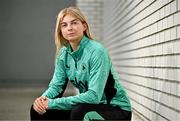 20 June 2025; Hayley Nolan poses for a portrait during a Republic of Ireland women's media day at FAI Headquarters in Abbotstown, Dublin. Photo by Sam Barnes/Sportsfile