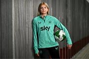 20 June 2025; Hayley Nolan poses for a portrait during a Republic of Ireland women's media day at FAI Headquarters in Abbotstown, Dublin. Photo by Sam Barnes/Sportsfile