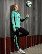 20 June 2025; Hayley Nolan poses for a portrait during a Republic of Ireland women's media day at FAI Headquarters in Abbotstown, Dublin. Photo by Sam Barnes/Sportsfile