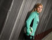20 June 2025; Hayley Nolan poses for a portrait during a Republic of Ireland women's media day at FAI Headquarters in Abbotstown, Dublin. Photo by Sam Barnes/Sportsfile